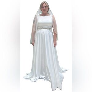 New Satin A-Line Wedding Dress | US 14